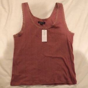 Super cute eyelet lacy tank top. Dark pink. Brand new